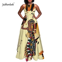 jackherelook lady summer casual long dresses fashion african woman prints elegant women party maxi dresses sleeveless maxi dress