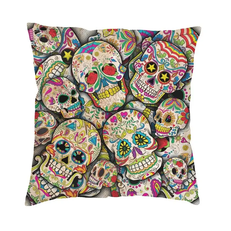 

Чехол-наволочка с трехмерным изображением черепа и коллажа