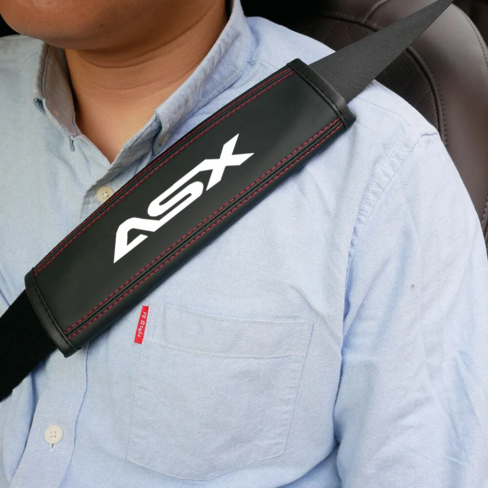 

for Mitsubishi ASX Shoulder Protector Strap Pad Accessories High Quality Leather ASX Car Seat Belt Shoulder Strap Pad 1PCS