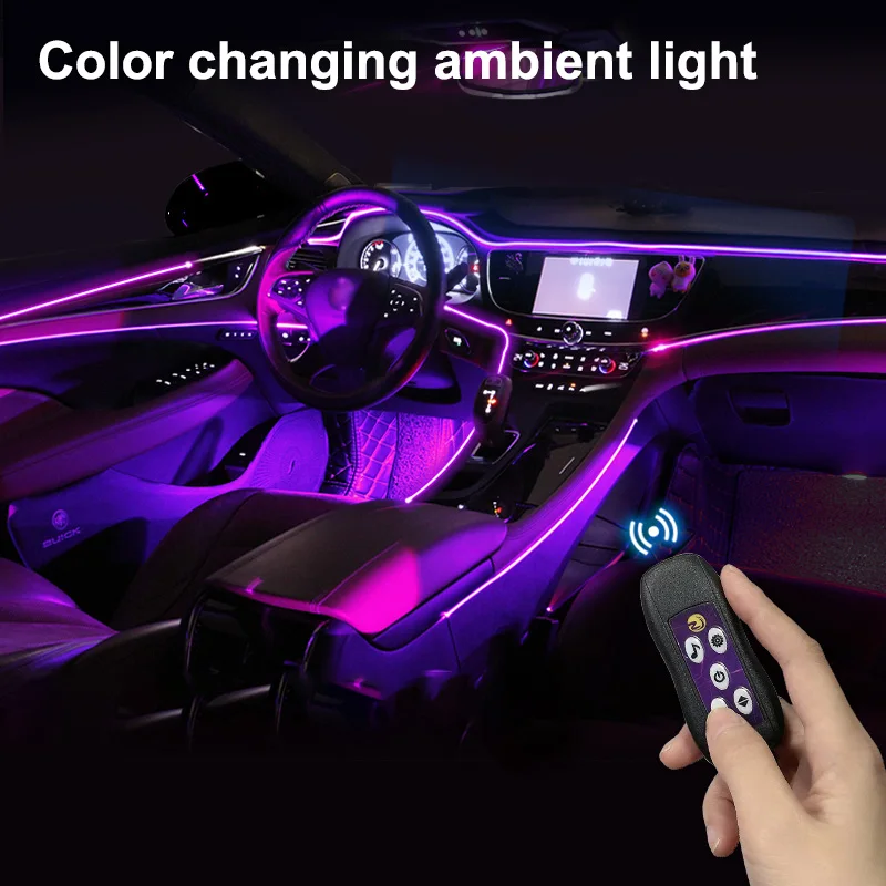 

Car Interior Light Strip RGB Multiple Modes Sound Control Decorative Ambient Neno Lamp With USB Optical Fiber Lights Strips 3M