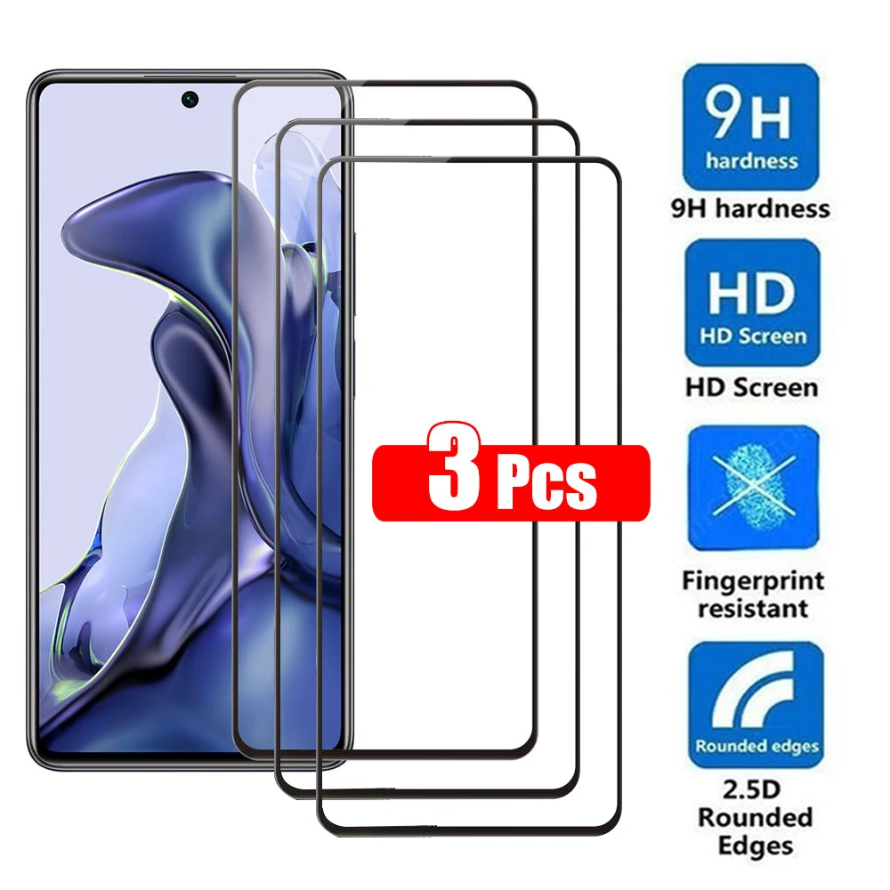 

3Pcs 9D Full Cover Tempered Glass for Xiaomi 11T 9T 10T Pro Screen Protectors for Xiaomi Mi 9 11 Lite Redmi 7 Note 5 Plus Glass
