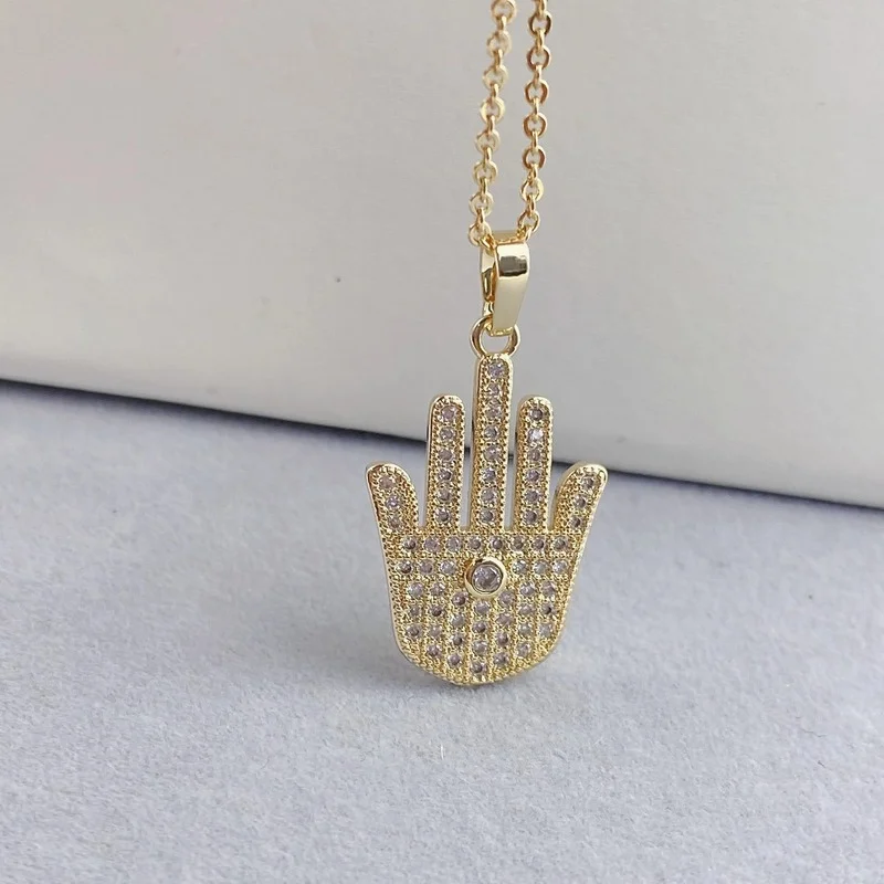 

Hip Hop Hand Diamond Chain Necklaces Trend Pendant Necklace Jewelry For Men