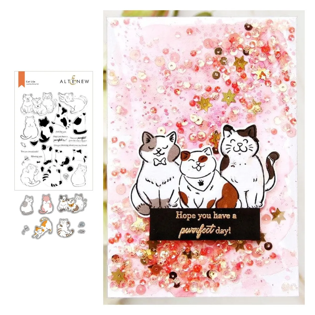 

Cat Life Stamp & Die Bundle Metal Cutting Dies Silicone Stamps Cat Life StamNew Make Photo Album Card Diy Paper Embossing Craft