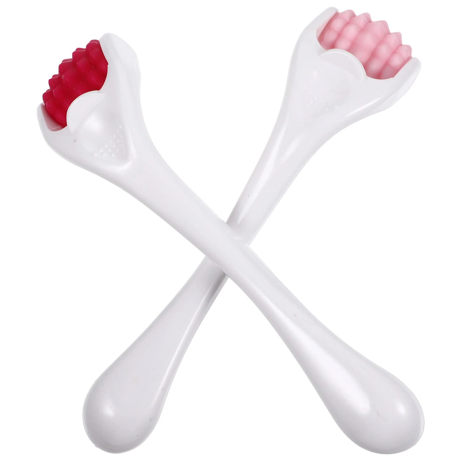 2 шт. валик для лица силиконовый крем глаз массажная палочка мини-красота (розовый