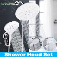 10 inch rainfall shower head handheld combo high pressure dual shower head 5 modes with 3 way water diverter suction cup holder