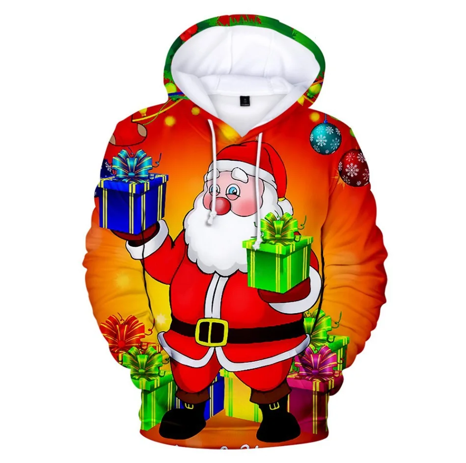 

Christmas Hoody 3D Santa Claus Print Hoodies Boys and Girls Sweat Shirt Pullover Home Sudaderas de mujeres essentials women ropa