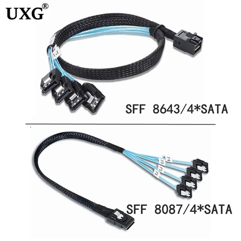 Адаптер для кабеля SATA, 1 м, 0,5 м, HD Mini SAS 12G