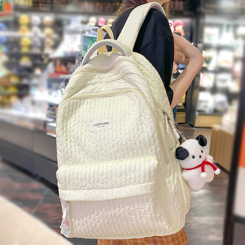 

Trendy Women Kawaii School Bag Lady Nylon Student Backpack Girl Book Bag Fashion Female Cute Laptop College Backpacks Travel New