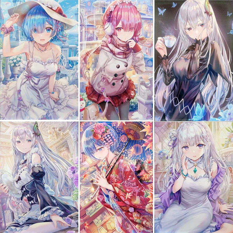 Коллекционная открытка в стиле аниме богиня картинка с надписью Re: жизнь другом