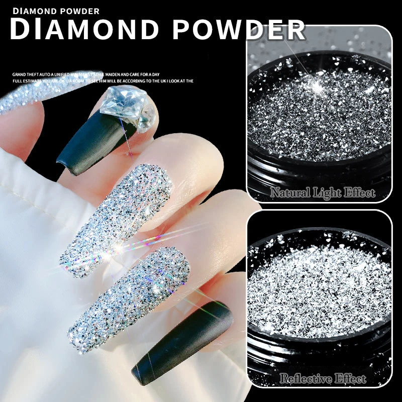 Бриллиантовая пудра для ногтей светоотражающая супер-яркость украшение сделай