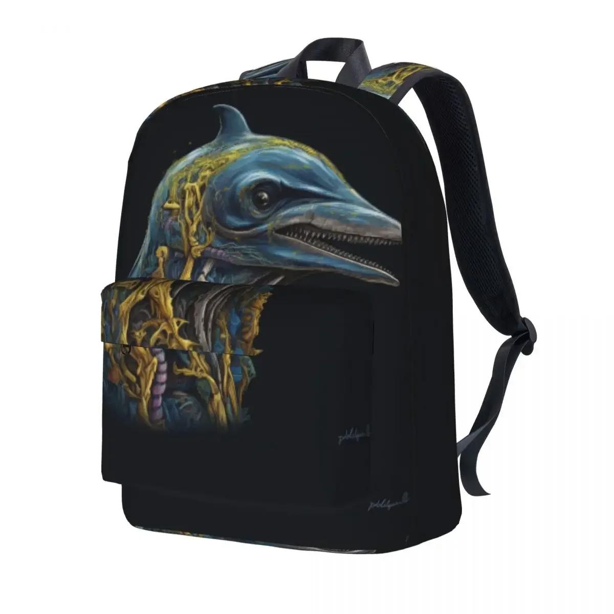 

Dolphin Backpack Men Comic Illustration Zombie Portraits Print Backpacks Aesthetic School Bags College Designer Rucksack