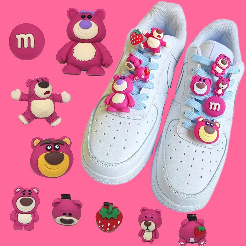 

Kawaii Disney Lotso Shoelace Buckles Diy Cartoon Toy Story Strawberry Bear Characters Anime Sneaker Shoes Decor Buckle Kits Toys