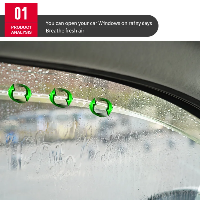 Фото 4 шт. дефлекторов окон для TOYOTA YARIS MK3-XP150 2014-2022+ Защита от солнца и дождя, ветровики для автомобиля №3