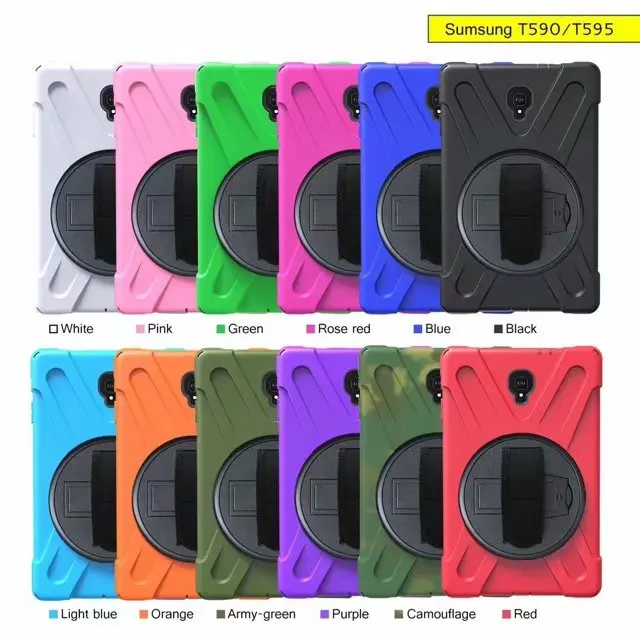 

Чехол для планшета Samsung Galaxy Tab A A2 10,5, T590, T595, T597, жесткий противоударный чехол для детей + ремешок на руку + ремешок на шею + ручка