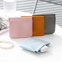pocket cosmetic bag portable automatic closing water resistant pu leather lipstick coin purse earphone storage bag 2022 new