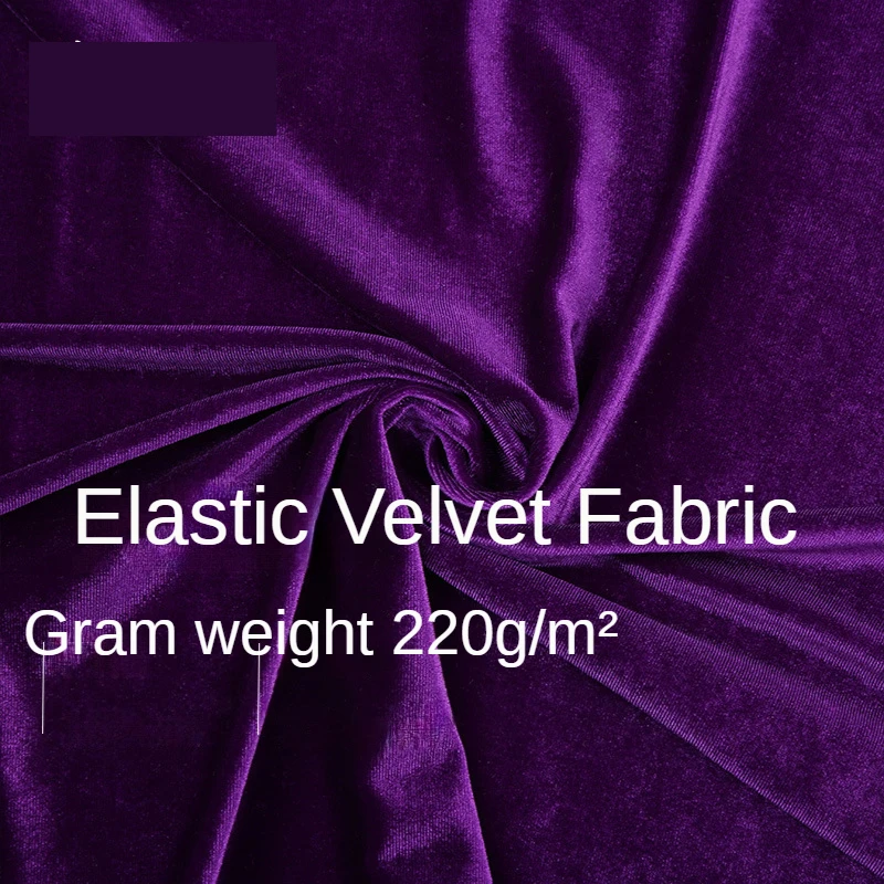 

Velvet Fabric Four-sided Elastic By The Meter for Clothing Curtains Diy Sewing Knitted Thickened Winter Plain Black White Cloth