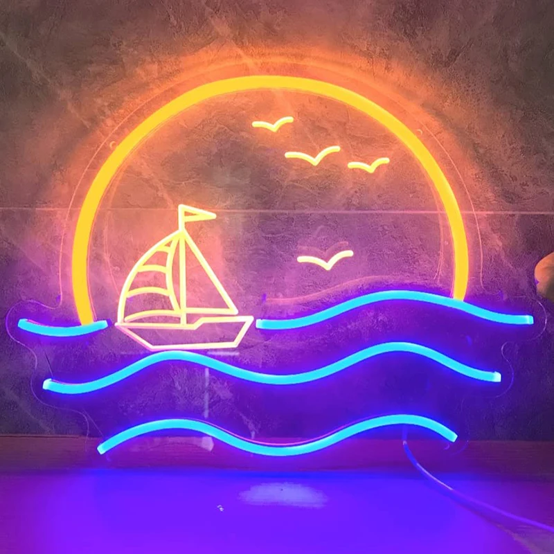 Led Sunrise Neon Night Sign for Bedroom Decor USB Powered Neon Sign Wall Art Indoor Bedroom Wall Decoration Christmas Gift