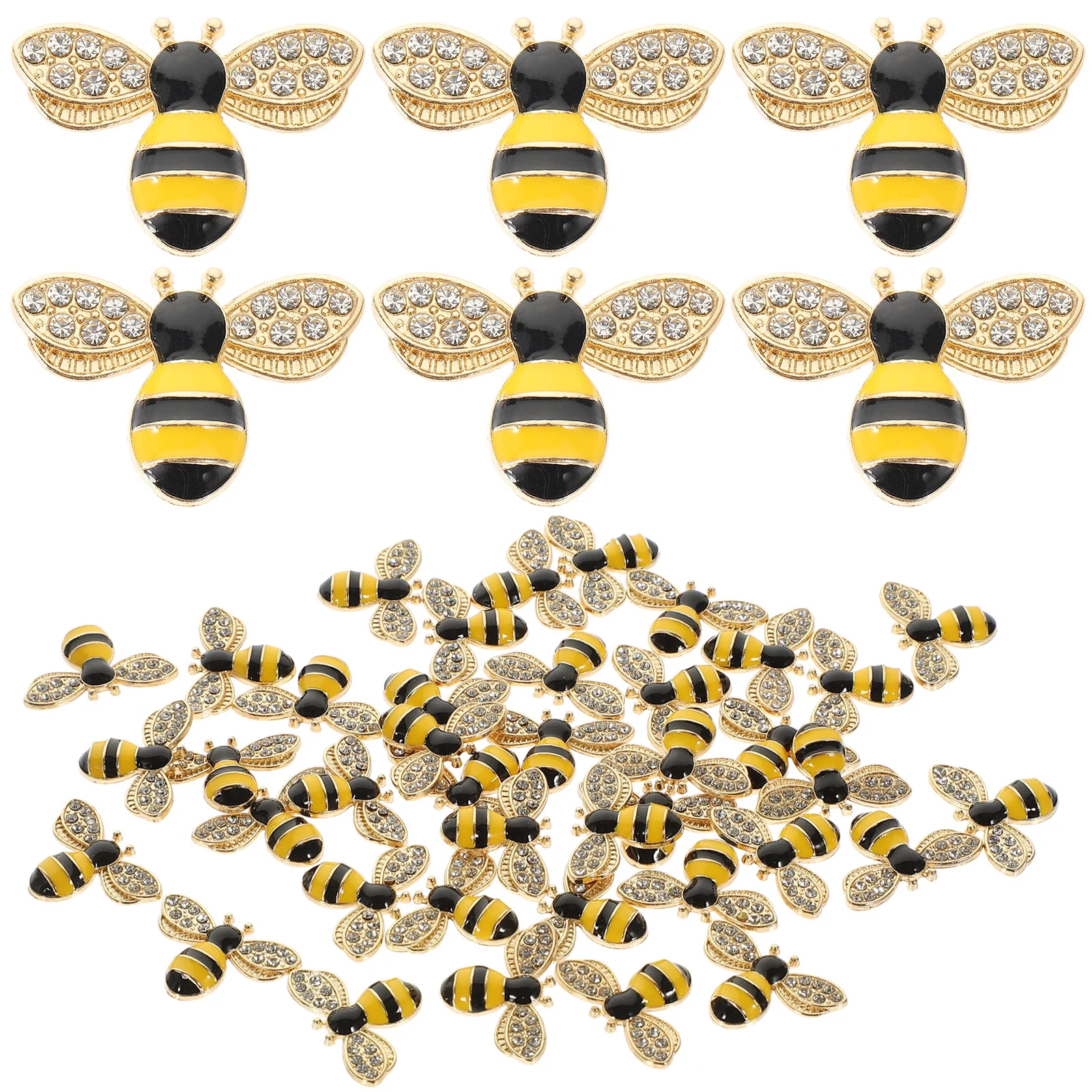 

40pcs Alloy Bee Embellishments Delicate Bee Flatback Charms Diy Hair Clip Phone Case