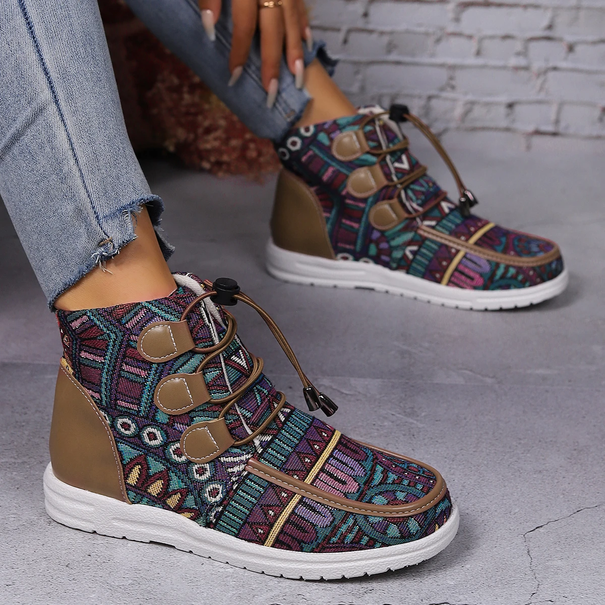 Ботильоны женские на шнуровке