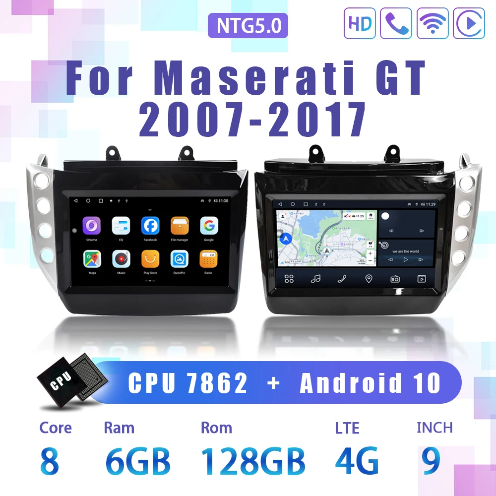 

2 Din Android Car Radio DVD Multimedia Player For Maserati GT GC GranTurismo 2007 2008 2009-2017 GPS Navigation Stereo Autoradio