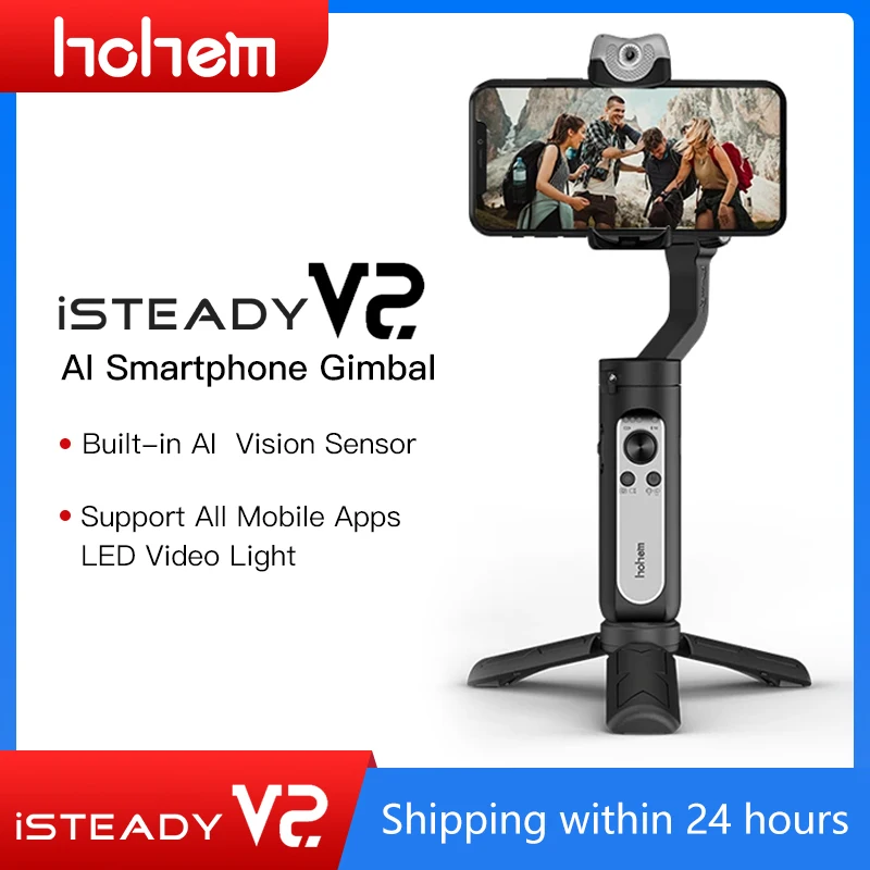 100% Original hohem iSteady V2 AI Smartphone 3-Axis Foldable Handheld Gimbal for iPhone12 Pro/Max Clearance Big Discount