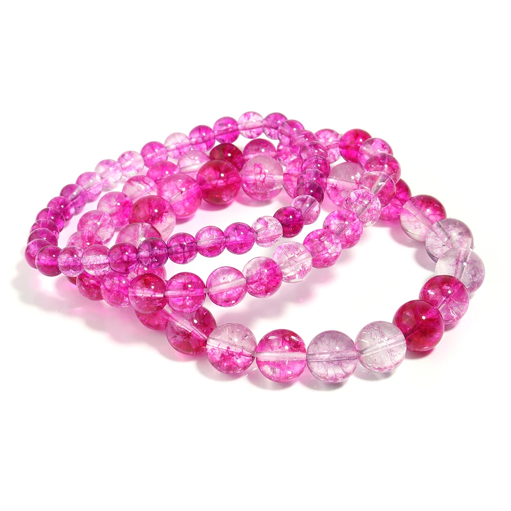 OAIITE оригинальный розовый красный призрак кристалл кварцевый браслет для женщин