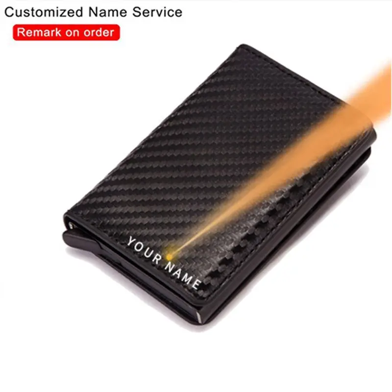 

Кошелек мужской с Rfid-защитой и гравировкой, маленький бумажник для денег, кредитница, тонкий кожаный индивидуальный держатель, Сумочка для ...