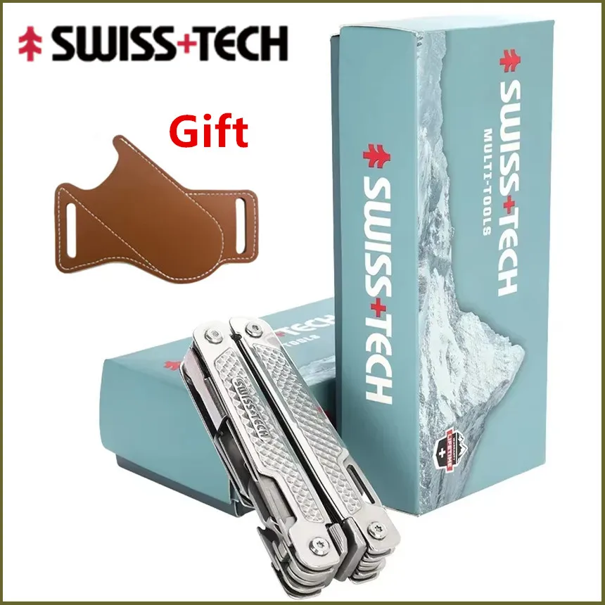 Фото SWISS TECH 15 в 1, многофункциональный инструмент, складные плоскогубцы, многофункциональный инструмент EDC, карманный нож, ножницы, инструменты для ремонта на открытом воздухе, кемпинг №1