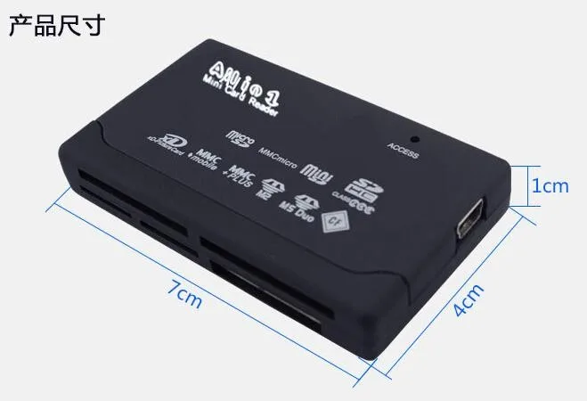 

All In One Card Reader USB 2.0 SD Card Reader Adapter Support TF CF SD Mini SD MMC MS XD Memory Card Reader