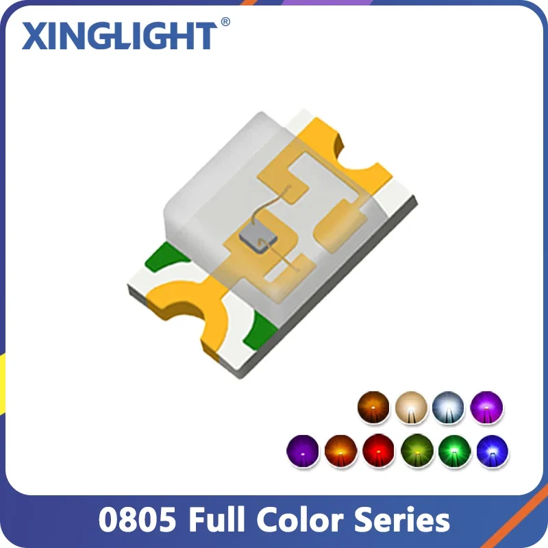 100 шт. 0805 светодиод высокой мощности зеленый ледяной синий красный фиолетовый