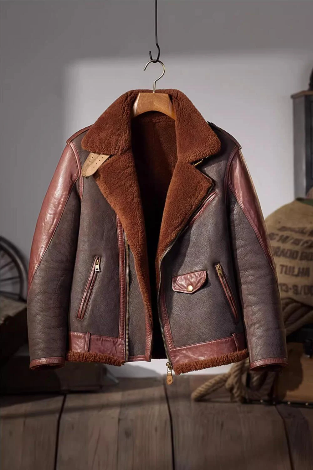 Мужская дубленка Denny &amp Dora в американском стиле байкерская мотоциклетная куртка