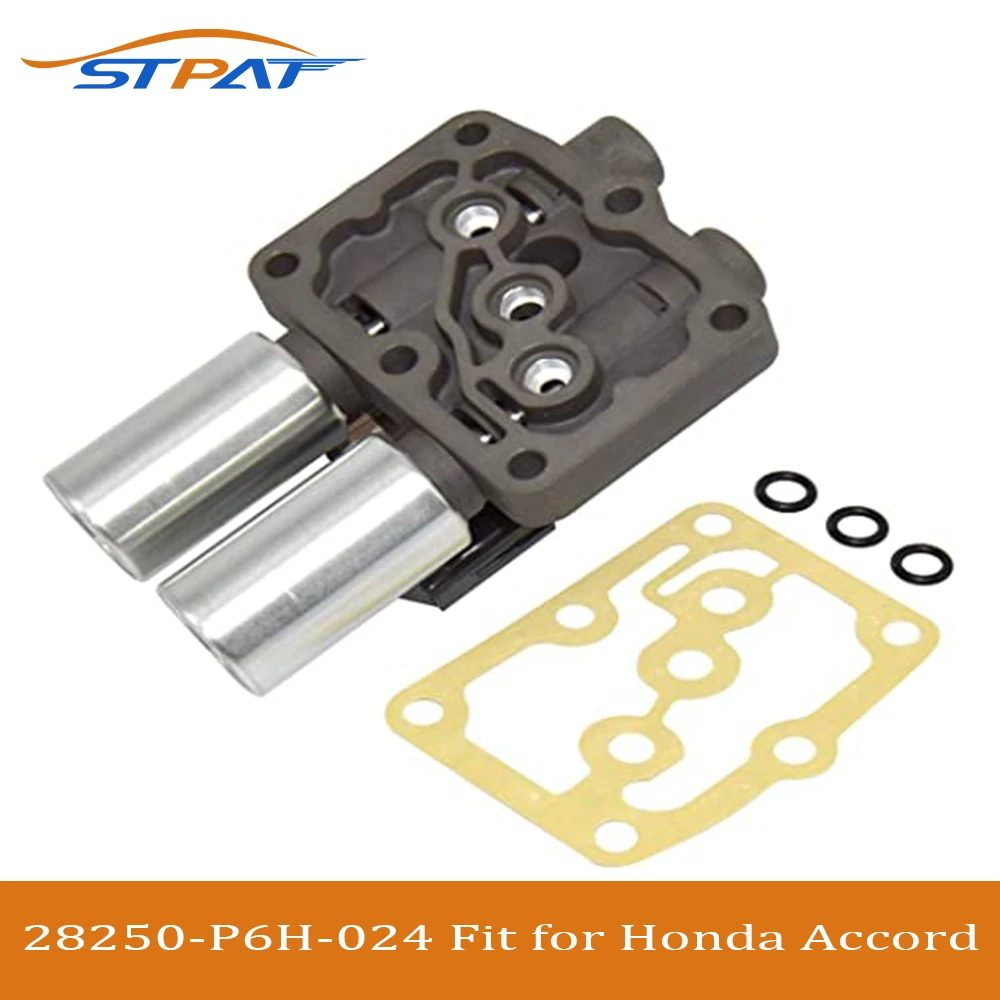 STPAT 28250-P6H-024 Transmission Dual Linear Shift Solenoid & Gasket For Honda Acura Accord Odyssey Prelude Pilot Replaces