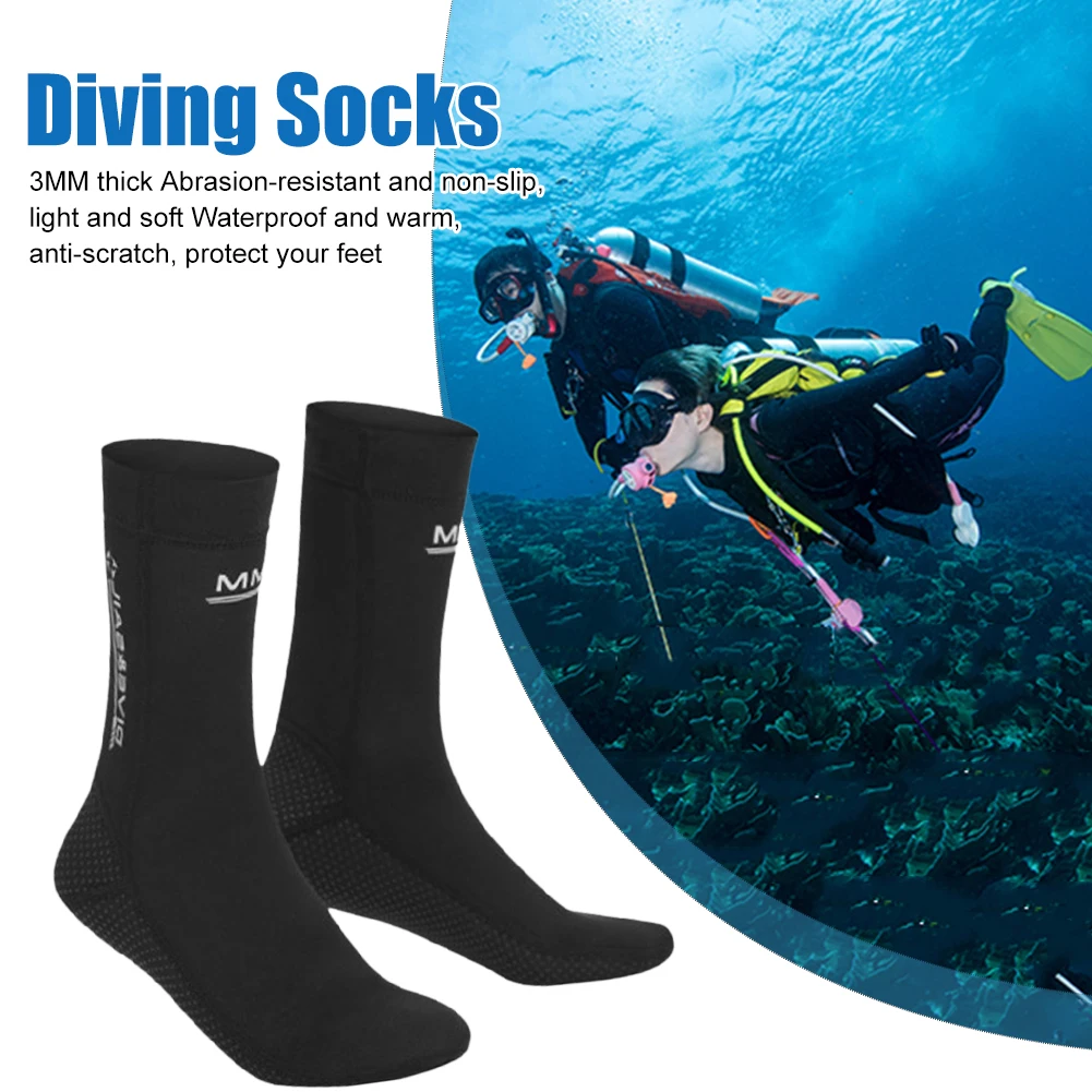 

3mm Diving Socks Wearable Unisex Snorkeling Spearfishing Socks Portable Neoprene Snorkeling Fin Sock Lightweight for Water Sport