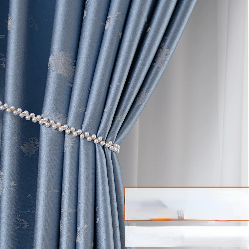 

Modern minimalist solid color curtains living room bedroom dining room balcony high precision jacquard curtains blackout curtain