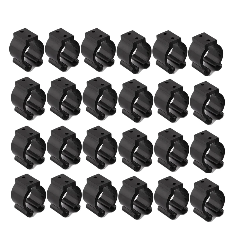 

24 Pack Wall Mounted Fishing Rod Storage Clips Clamps Holder Billiard Cue Organizer, Fishing Pole Holder Storage Rack
