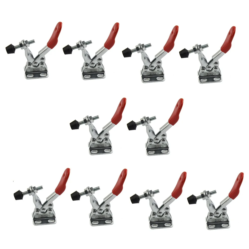 

10PCS GH-201A Horizontal Toggle Clamp Quick-Release Vertical Carpentry Clips 27Kg 60Lbs Woodworking Workbench Clamping Tools