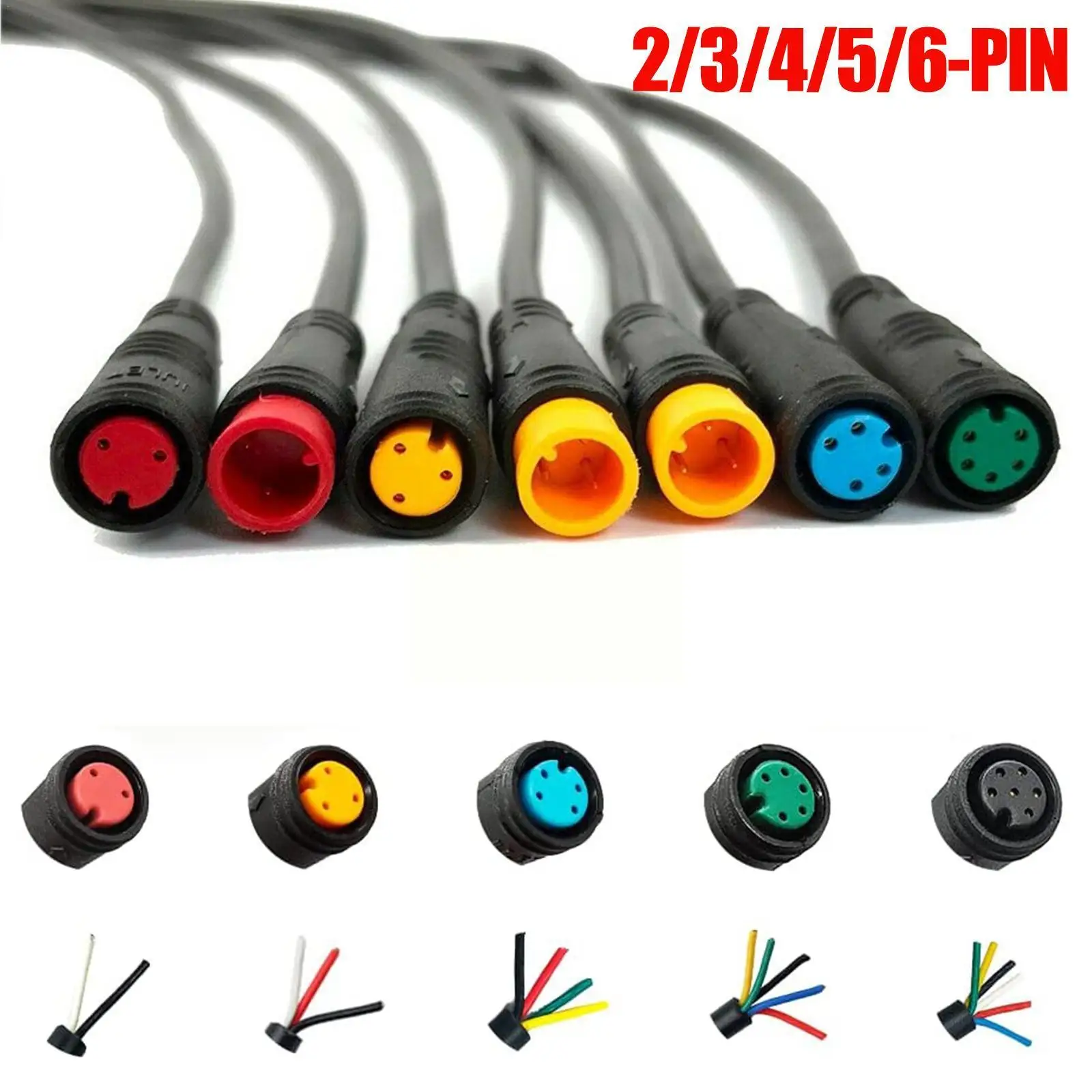 

1pcs 2 3 4 5 6 Pin Electric Bicycle Butt Joint Plug Line Connecting Cable Scooter Wiring Signal Connector Brake Sensor B5e0