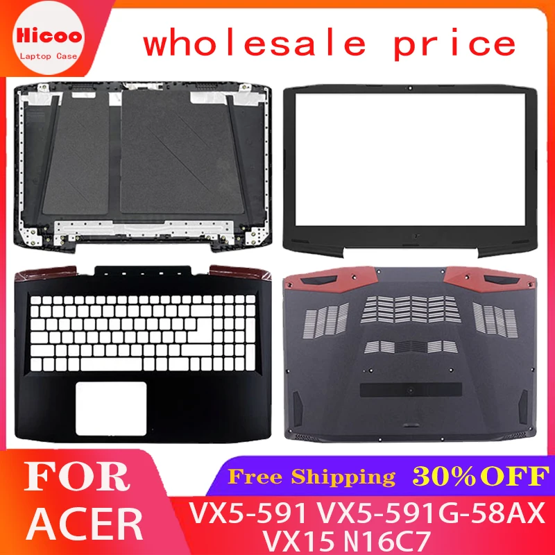 Новая задняя крышка для ноутбука, задняя крышка для Acer VX5-591 VX15 N16C7, передняя панель, Упор для рук, Верхняя Нижняя деталь, петли, задняя крышка