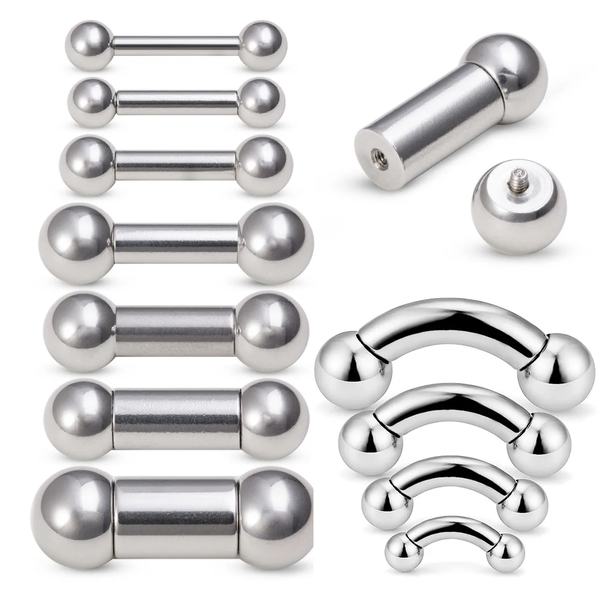 ПА кольцо с внутренней Резьбой Прямой штанга Gennital пирсинг для мужчин изогнутая штанга пирсинг для соска ювелирные изделия модный пирсинг для тела