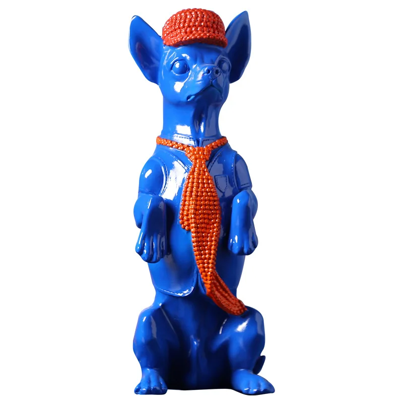 

Креативная статуя чихуахуа, Статуэтка из смолы цвета собаки, щенка, скульптура для дома, офиса, бара, магазина, украшение, поделки, подарок D713