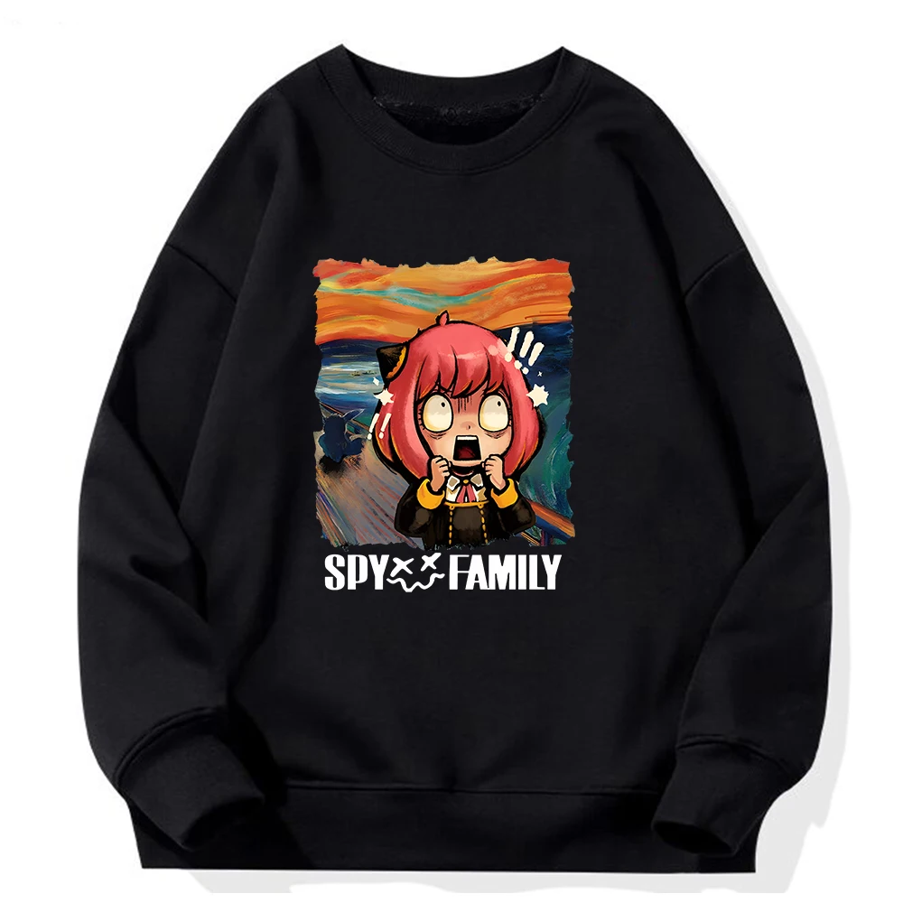 Spy X Family Anya Forger Hoodies Sweatshirts Japanese Streetwear Cartoon Kawaii Print Pullovers Long Sleeve Casual Loose Clothes