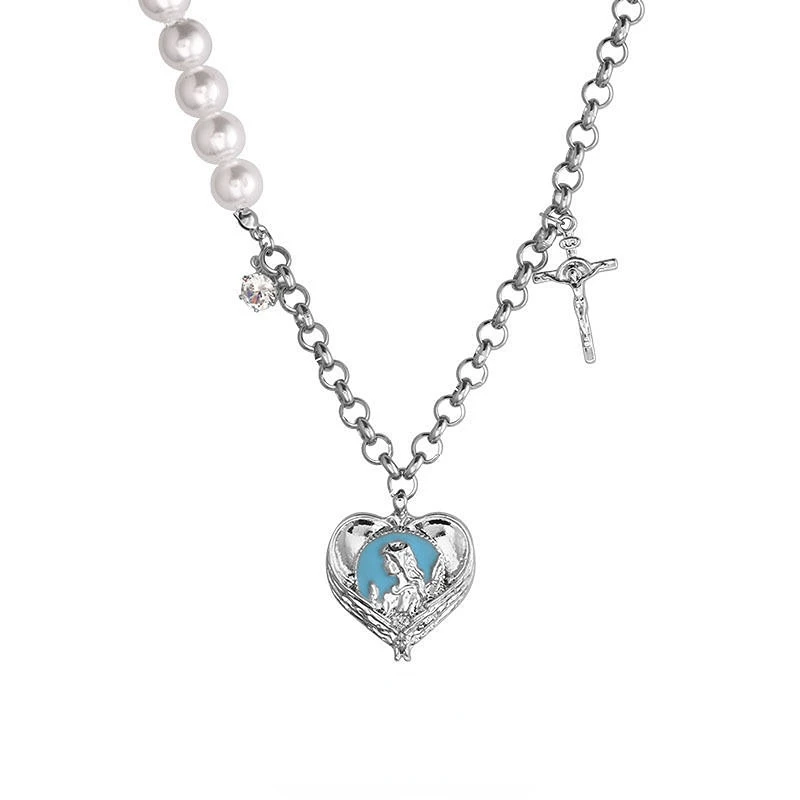 

Милое и Крутое женское ожерелье с жемчужным перекрестным швом, модная крутая цепочка до ключиц для девушек в честь тысячелетия