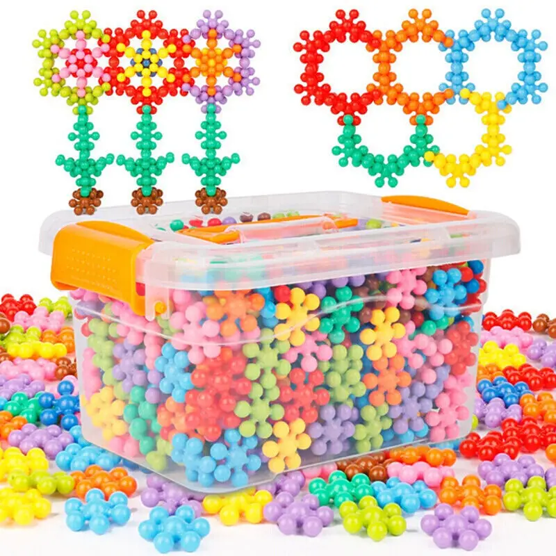 

New Plum Blossom Building Blocks Bricks 3D Snowflake Building Blocks Baby Kids Educational Toys DIY Interlocking Puzzle Toys