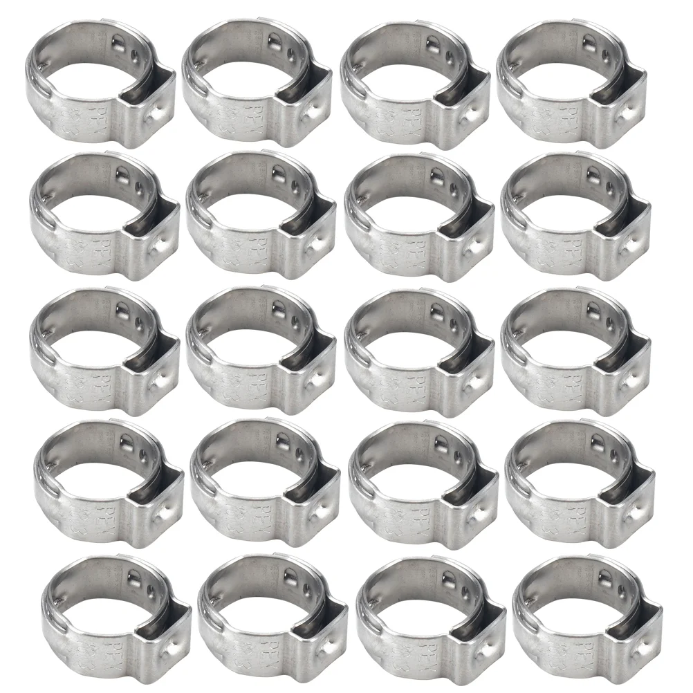 

10pcs Hose Clip Prime Single Ear Stainless Steel Durable Hose Clamp Hose Clip Pipe Clip Hoop for Gas Pipe Hose