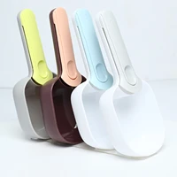 cat food scoop abs scooper topped with sealing clip safe for pet food feeding shovel scoop with 1 cup capacity for poultry