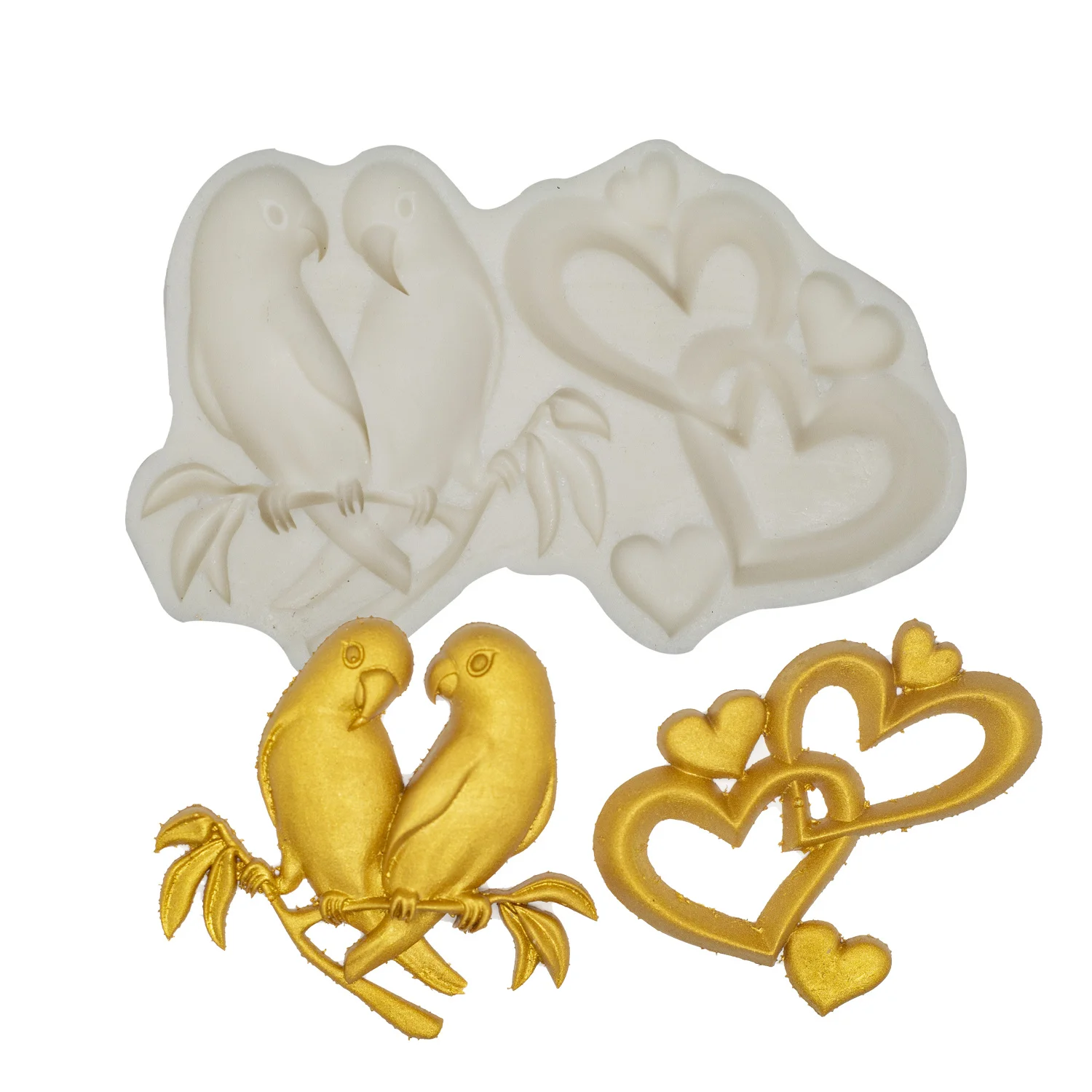 

Craft Molds Diy Loving Heart Shape Valentine's Day Gift Present Fondant Cake Mold Silicone Sugar Love Bird Chocolate Silicone