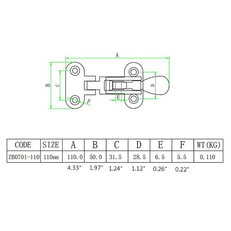 J60F прочный фургон морская фурнитура палубный замок застежка из нержавеющей