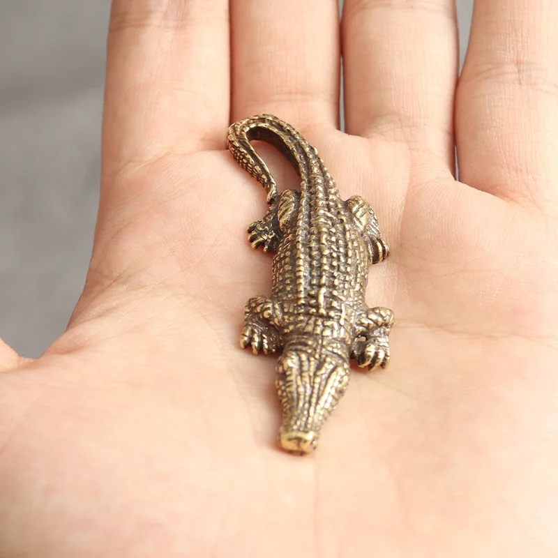 Креативная фигурка из чистой латуни крокодила страшная статуэтка животного