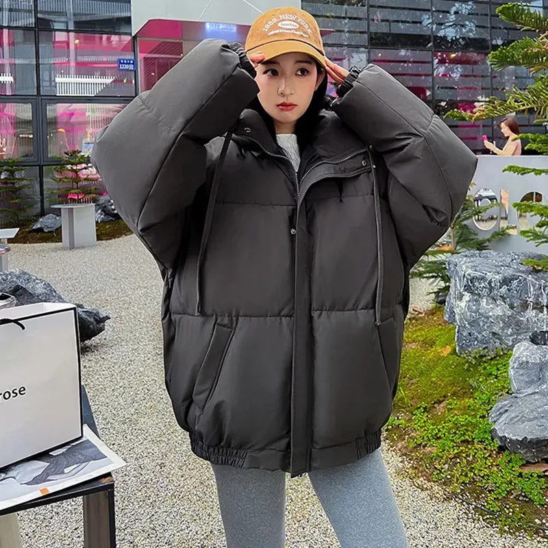 

Oversized 85kg Winter Hooded Parkas Casual Lightweight Women Korean New Cotton Padded Coats Streetwear Warm Short Loose Chaqueta
