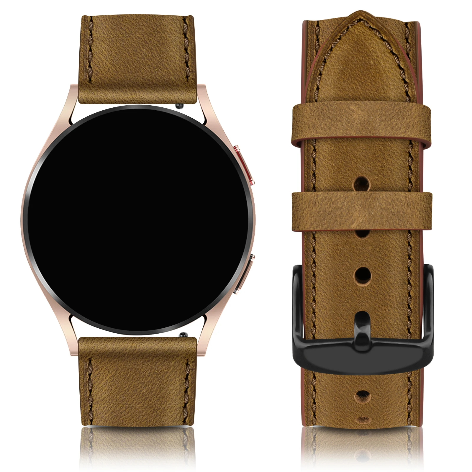 20mm 100% Leather Watch Strap For Samsung Watch 4 5 40mm 44mm Bracelet For Samsung Galaxy Watch 4 Classic 42mm 46 Band Wristband